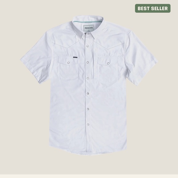 Poncho The Del Rio Western Shirt in White - Picture 1 of 6